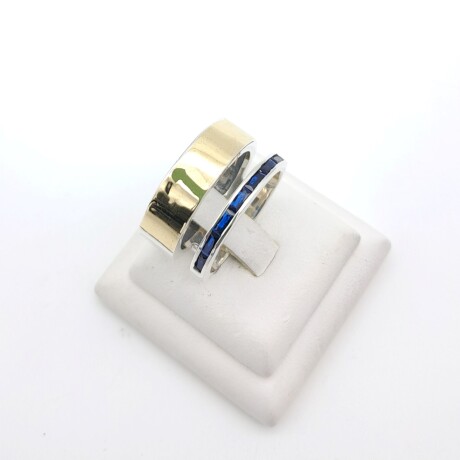 Anillo de plata 925, double en oro 18 ktes y circonias. Anillo de plata 925, double en oro 18 ktes y circonias.