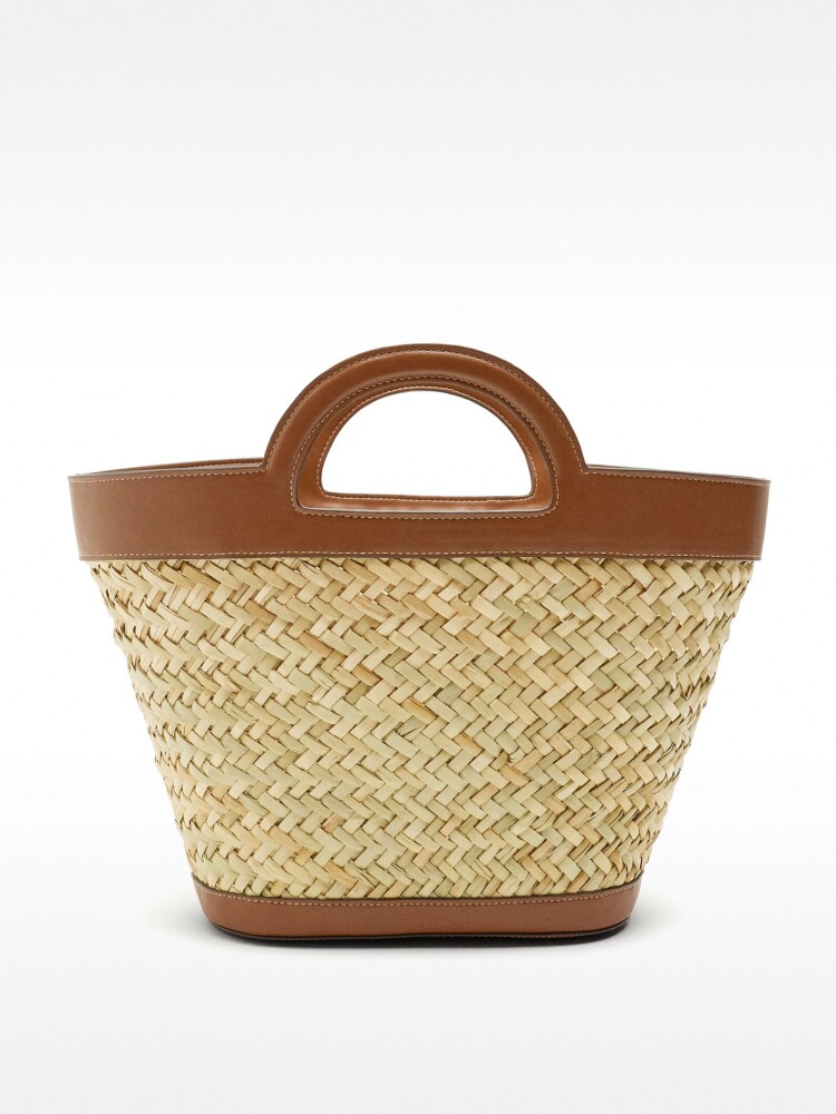 Bolso Tote De Rafia Con Asa Bandolera M camel