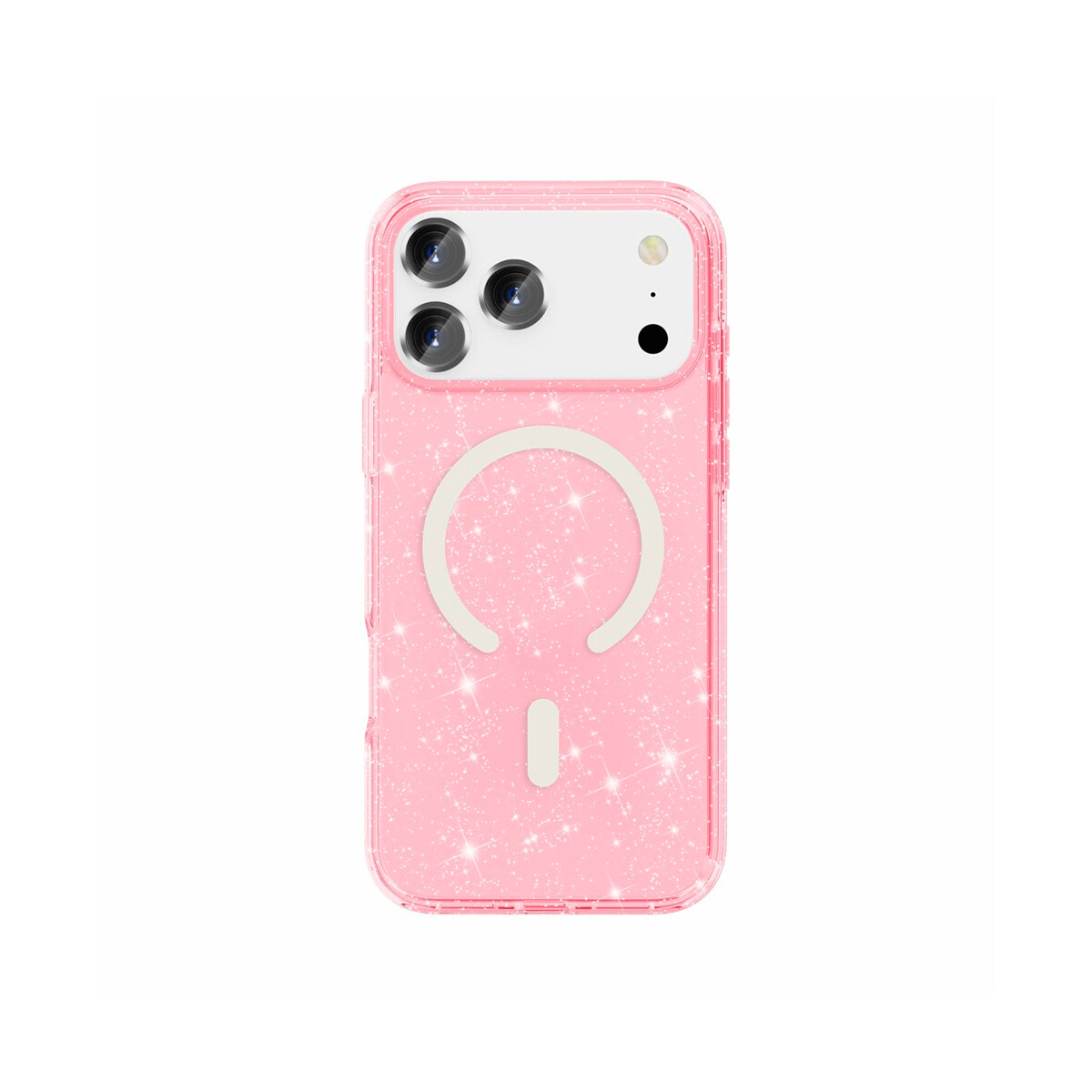 Protector para iPhone 17 Pro Max MagSafe brillos rosa 