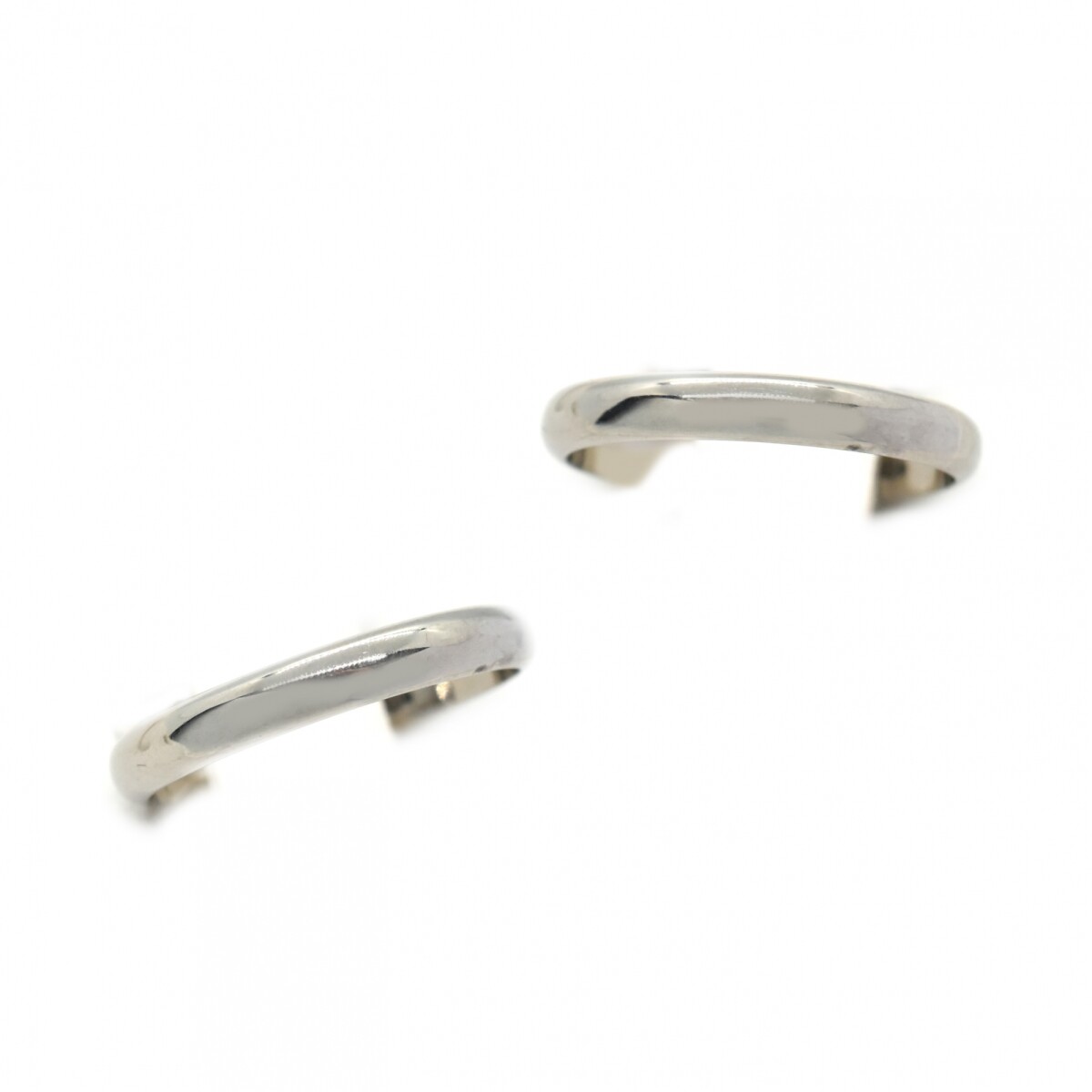 Par de Alianzas y Cintillo en Oro 18 Kilates Blanco 2.5mm Gruesas 