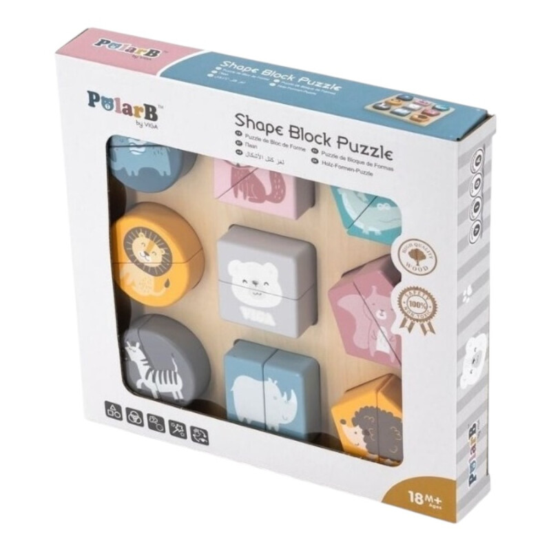 Puzzle Bloques con Forma de Animales en Madera Polar B Puzzle Bloques con Forma de Animales en Madera Polar B