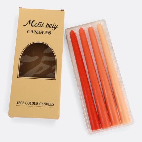 Pack De Velas Melit Bety 4 Unidades 25cm Naranja