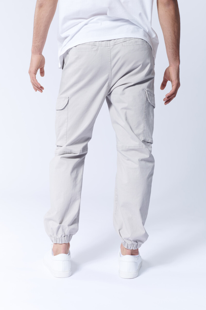 Pantalón Cargo Jogger Gris Claro
