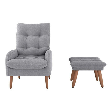 Combo Rustico Poltrona + Puff Nantes Gris