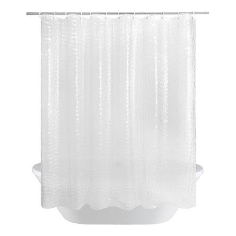 Cortina de baño Amalfi PVC cristal 3D translúcida 180 x 180cm Blanco