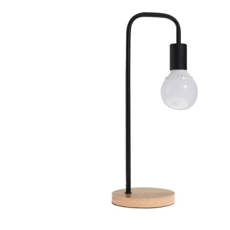 Lampara De Escritorio Metal Y Madera Retro Negro