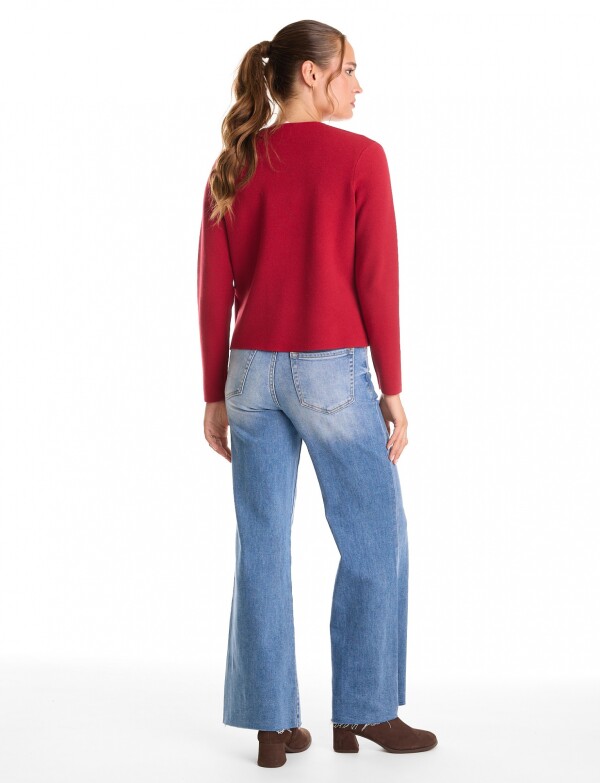 Cardigan Boton ROJO