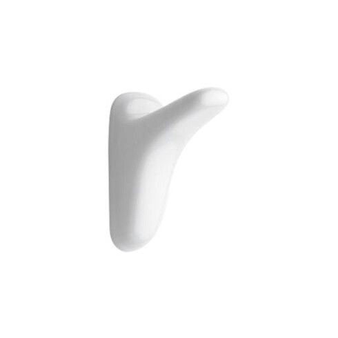 PERCHA SIMPLE DE BAÑO BRILLO LINEA ACCESORIOS COLOR BLANCO BLANCO