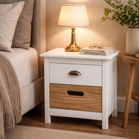 Pack x2 mesa de luz Lumax 2 cajones madera Pack x2 mesa de luz Lumax 2 cajones madera