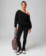 Polera Year Round Terry Off Shoulder Sweatshirt Mujer Black