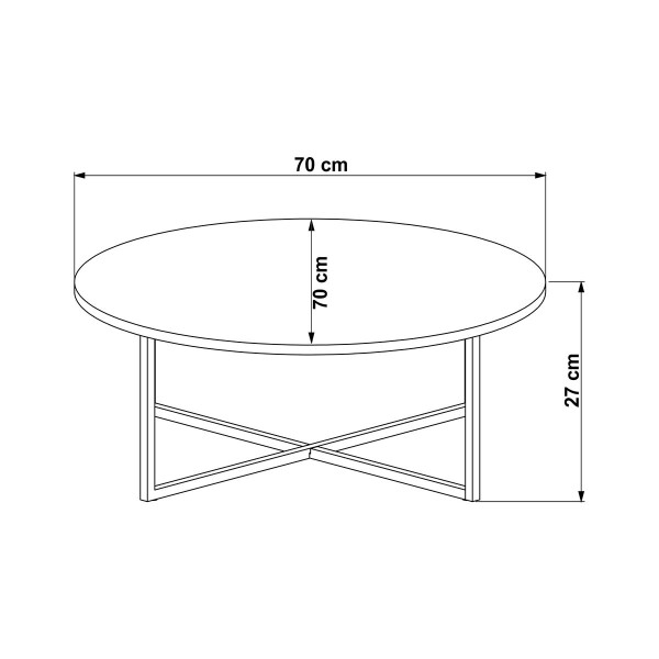 Mesa De Centro Circa Baja Madera Hierro 70cm Diámetro MESA DE CENTRO CIRCA BAJA