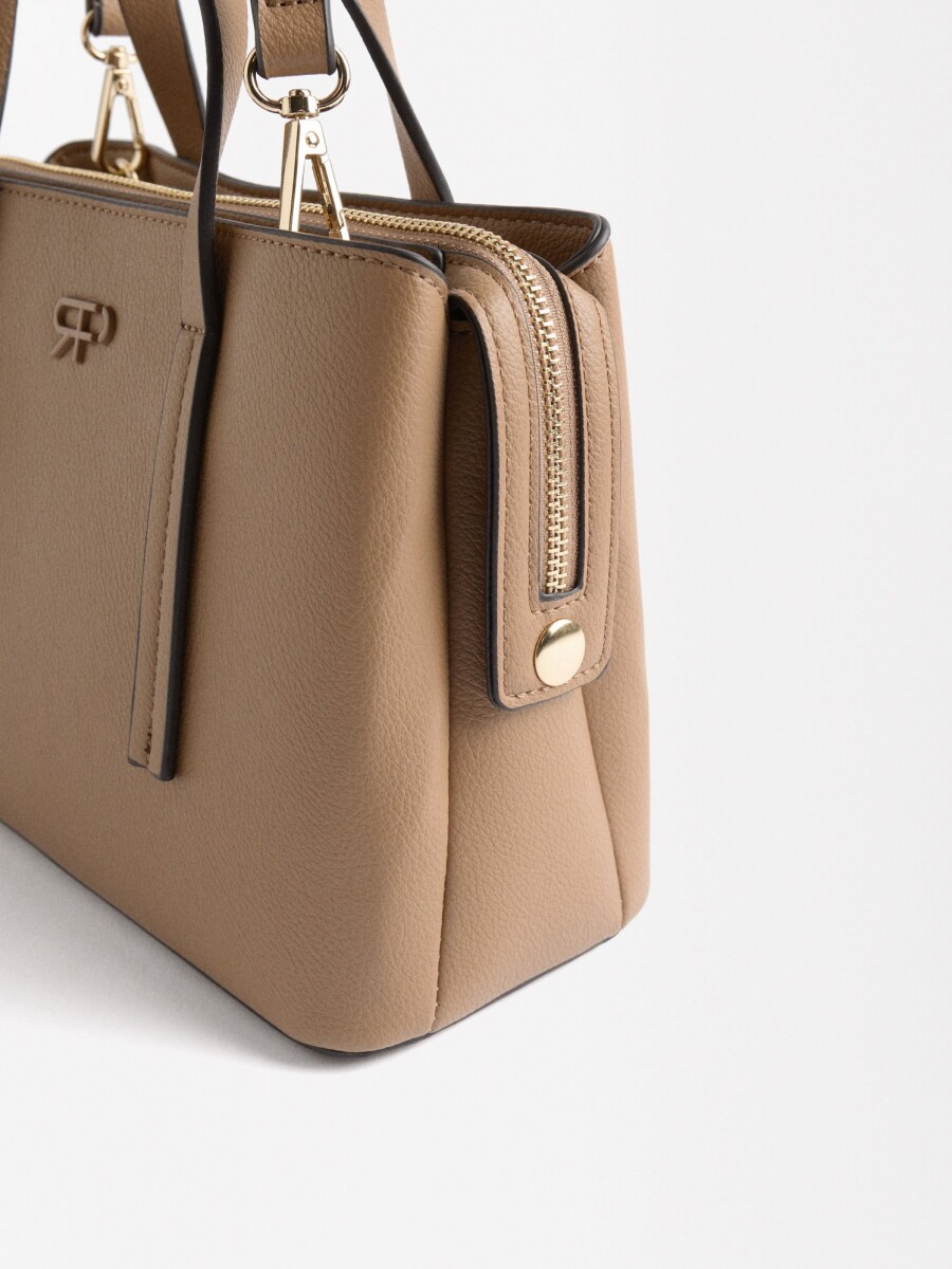 Bolso Tote Con Bandolera taupe