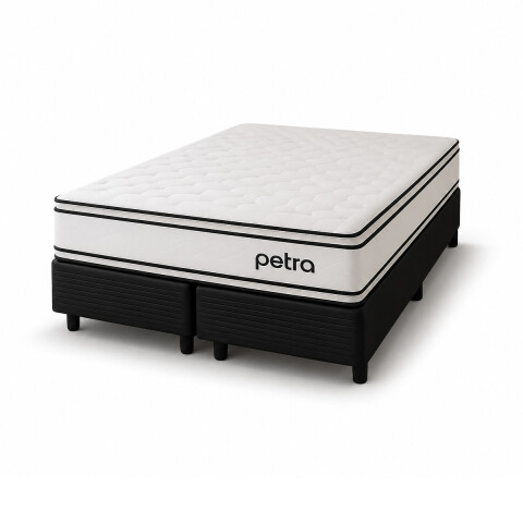 CONJUNTO SOMMIER PETRA PREMIUM QUEEN 1.58CM 100% ESPUMA Conjunto Sommier Petra Premium Queen 1.58cm 100% Espuma