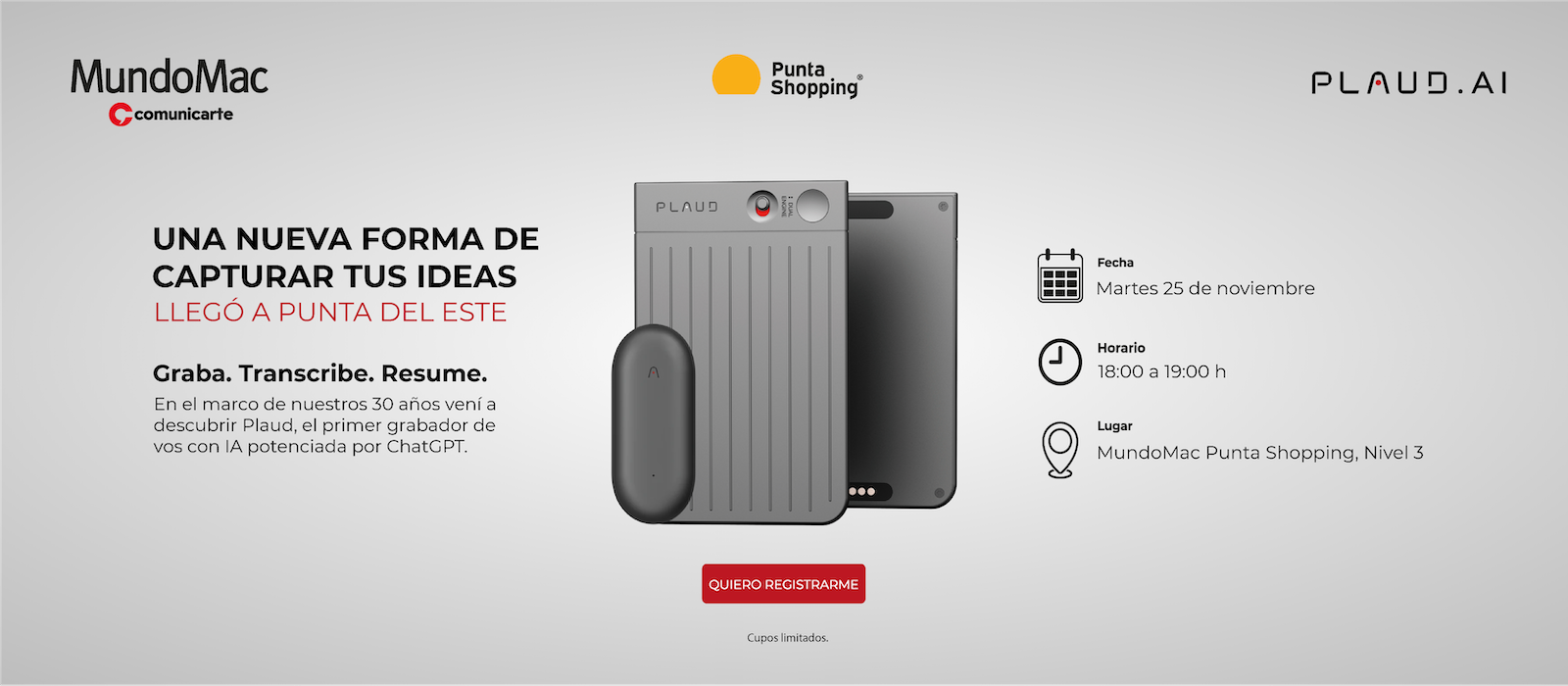 Plaud, Plaud Note, Plaud Pin, Grabador de Voz con IA, ChatGPT, IA