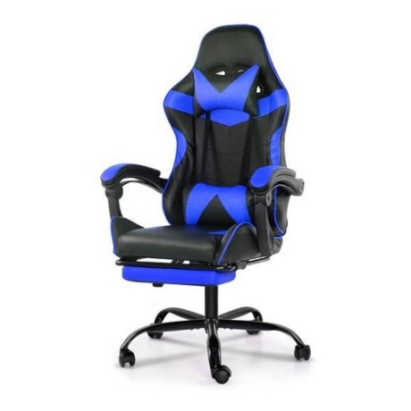 Silla Gamer Lumax Modelo ROM con Apoyapies Negro/Azul