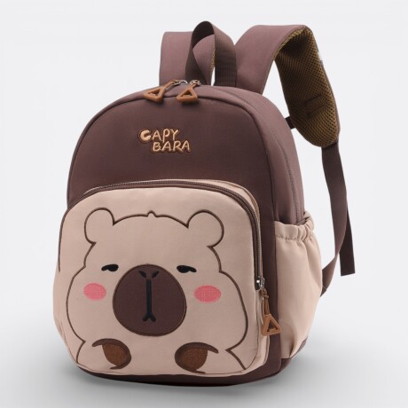 Mochila Capibara Preescolar Niña Niño Marrón