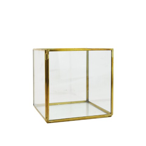 CAJA DECORATIVA VIDRIO 12.3X12.3X12CM BORDE DORADO CAJA DECORATIVA VIDRIO 12.3X12.3X12CM BORDE DORADO