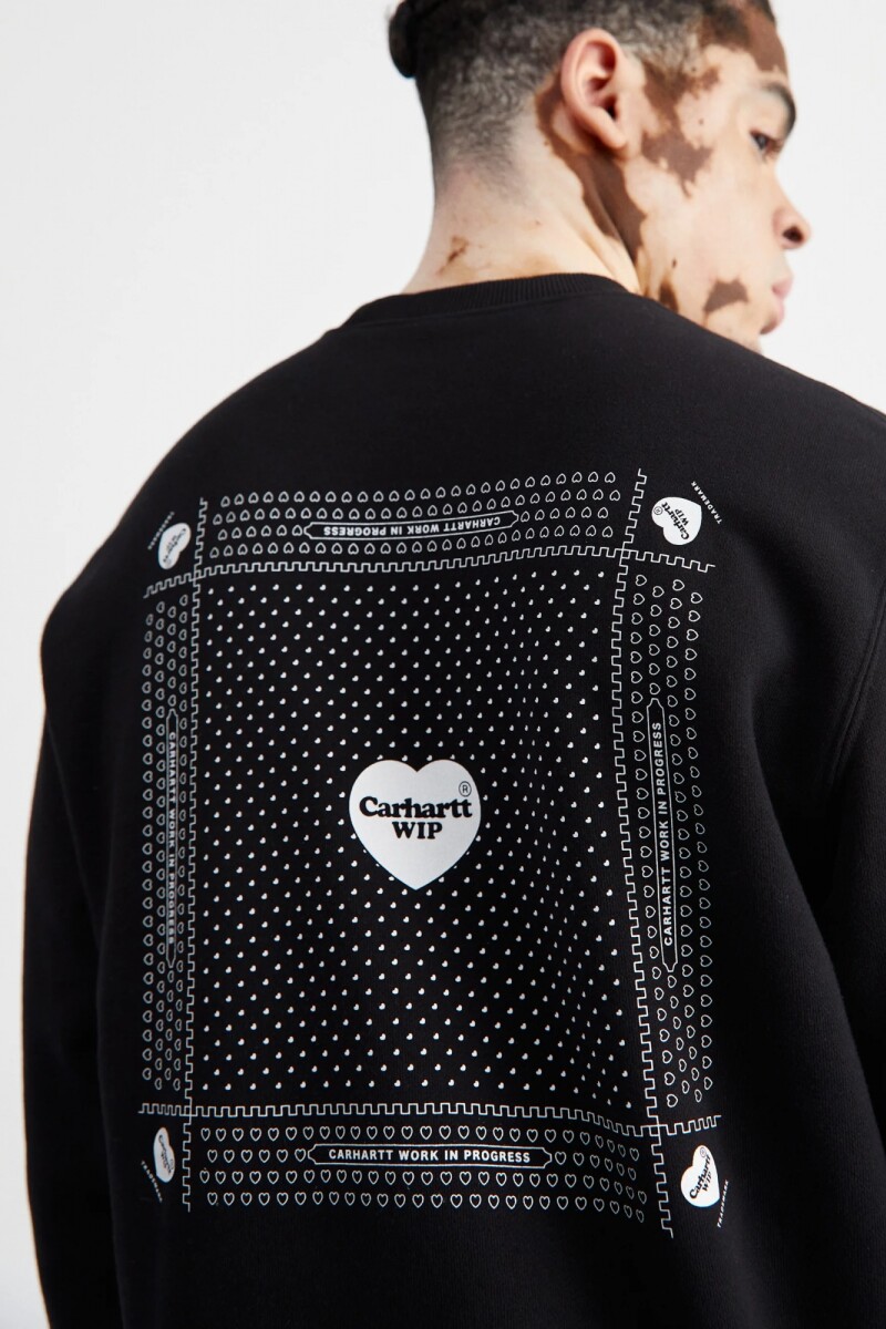 Heart Bandana Sweat Negro