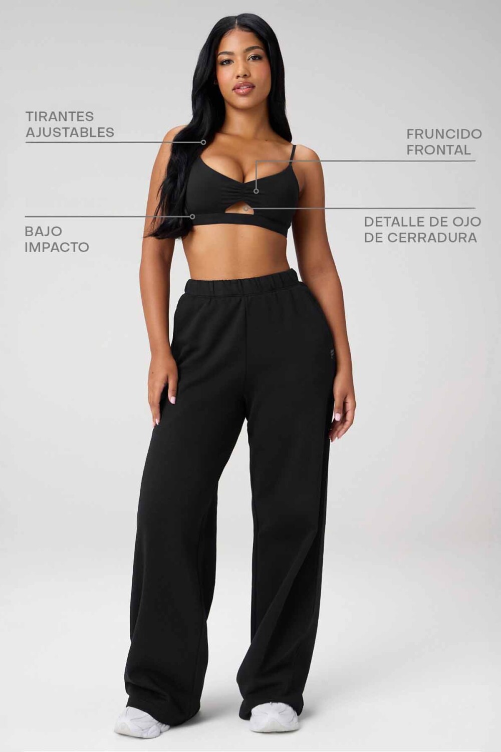 Bra Deportivo PureLuxe Keyhole Low Impact Mujer Black