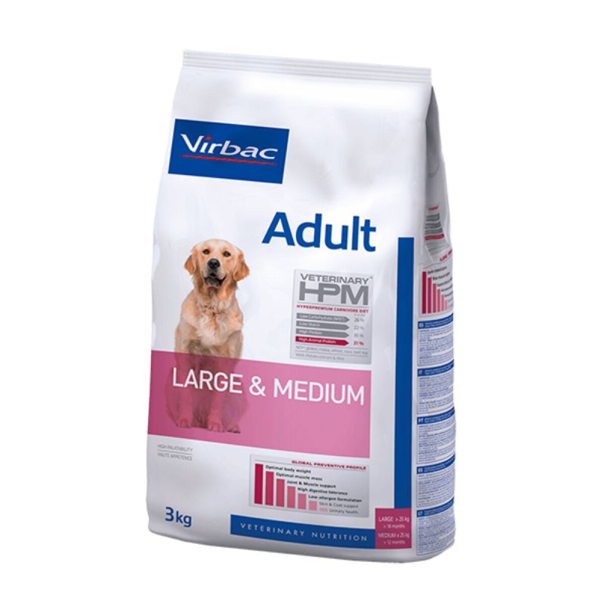 HPM DOG ADULT LARGE & MEDIUM 3KG - Hpm Dog Adult Large & Medium 3kg 