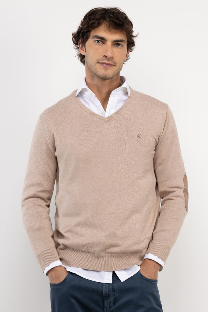 Jersey Cuello Pico Beige