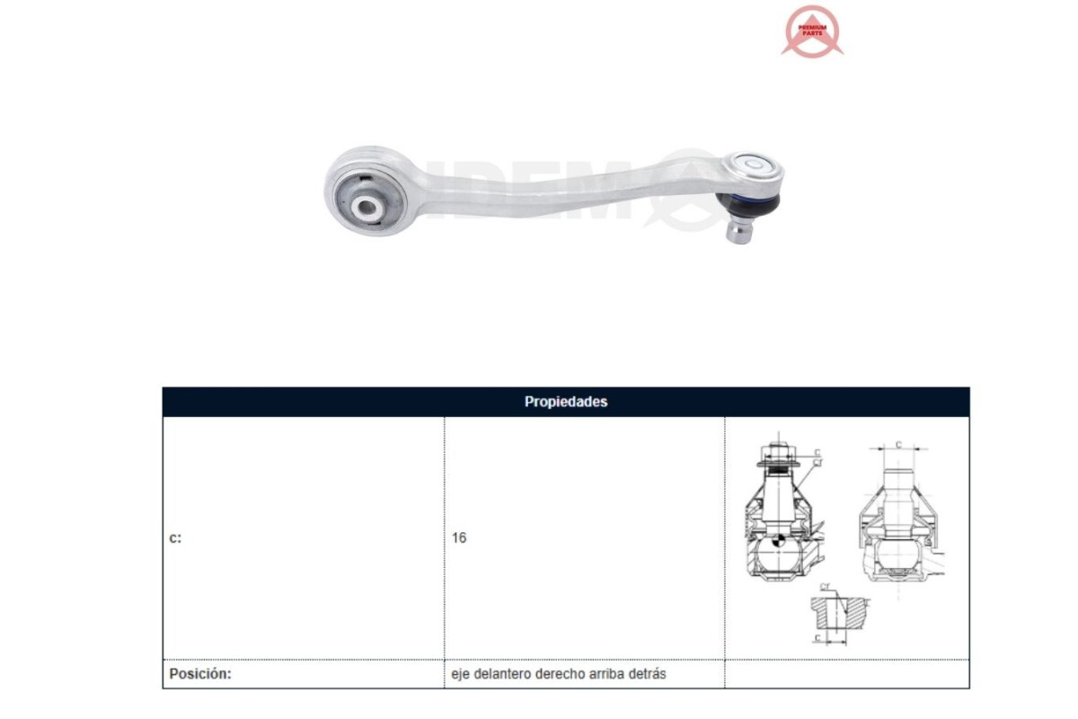 Brazo De Suspension Del Audi A4/Q5 08-17 Der Brazo De Suspension Del Audi A4/Q5 08-17 Der