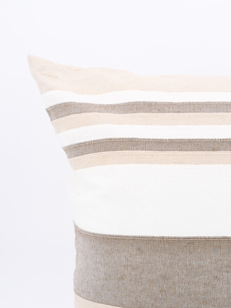 FUNDA ALMOHADON RAYAS BEIGE