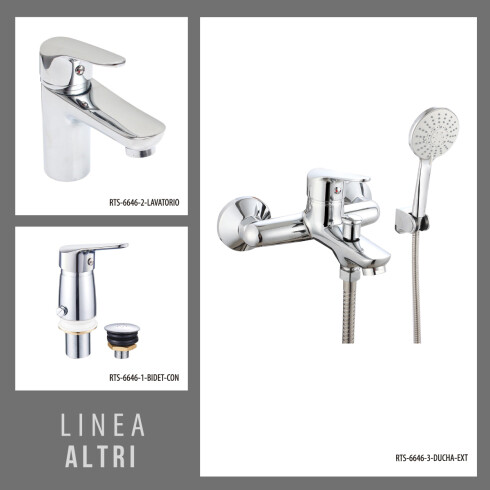 Grifería Bronce: Lavatorio, Ducha Ext. y Bidet c/Transf. 000