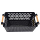 Set x3 Cesto calado con asas 30x15x13 NEGRO