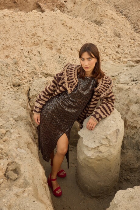 Eclectic Sweater Chocolate / Beige