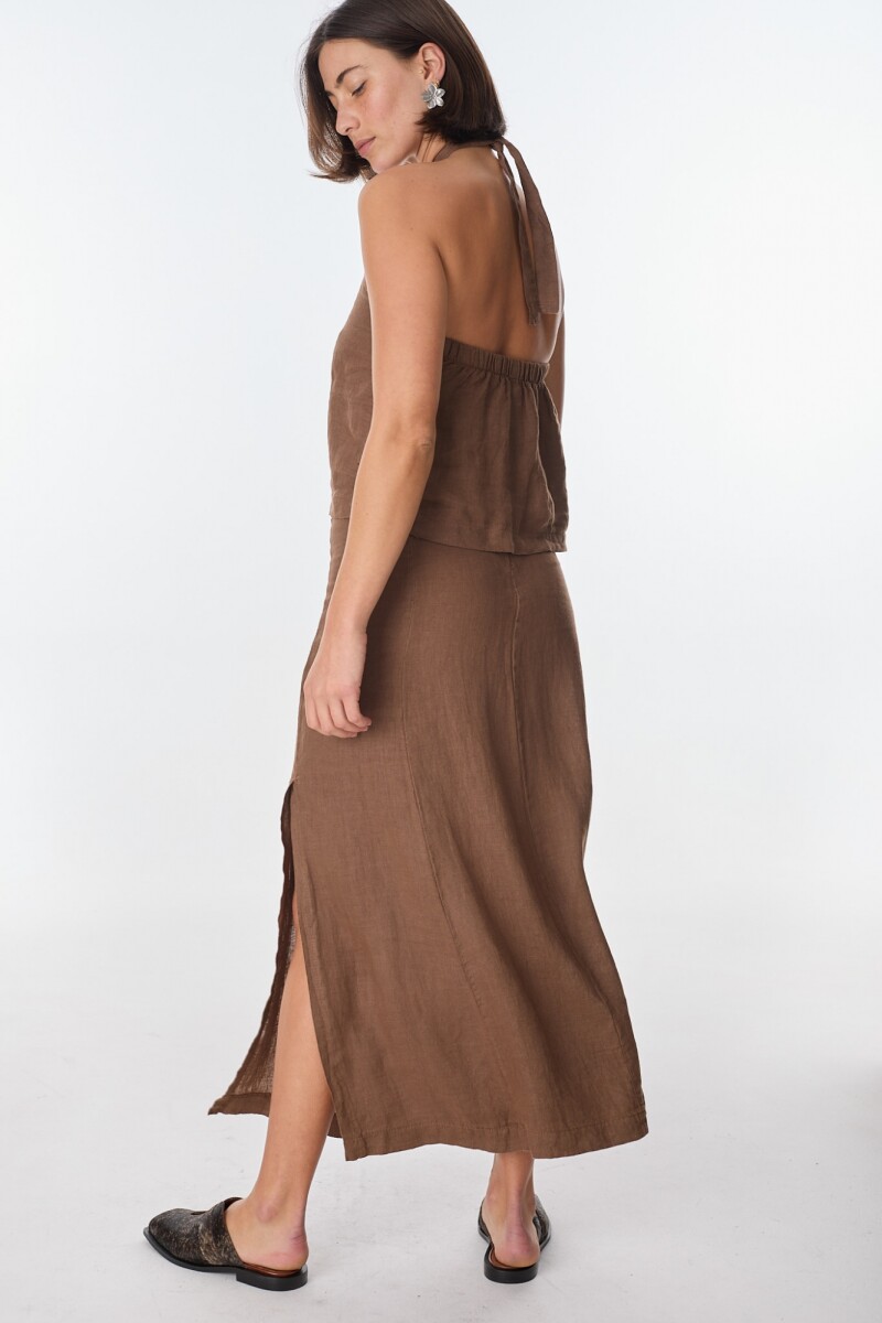 Maxi Falda Rueda Chocolate