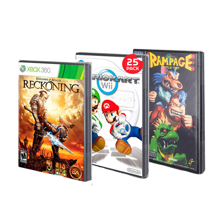 Protectores para juegos de Nintendo Game Cube, XBOX 360, WII, PS2 y DVD (Caja)(Pack x25)*No incluye juegos* Protectores para juegos de Nintendo Game Cube, XBOX 360, WII, PS2 y DVD (Caja)(Pack x25)*No incluye juegos*