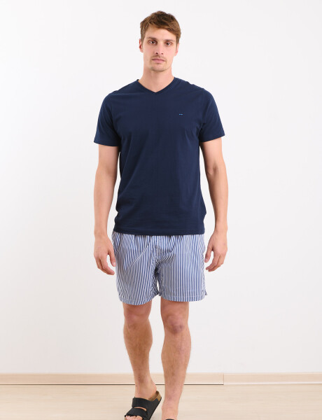 450628 SHORT HARRINGTON LABEL Azul Piedra / Blanco