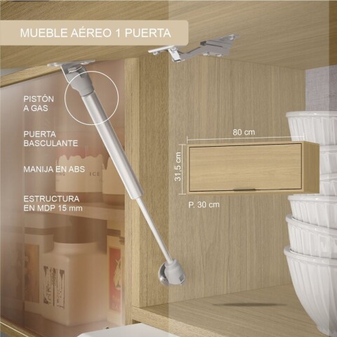 Kit de Cocina Modular Completo Gloria Mdp 15mm Bajo Mesadas - Aeréos - Torre - Panelero - Castaño / Off White Kit de Cocina Modular Completo Gloria Mdp 15mm Bajo Mesadas - Aeréos - Torre - Panelero - Castaño / Off White