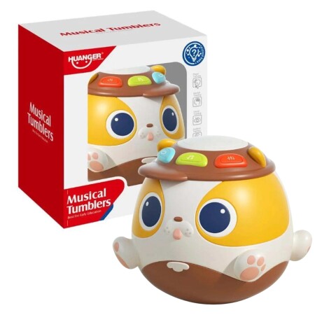 Tambor Balancín Musical Huanger con Luz Sonidos MARRON