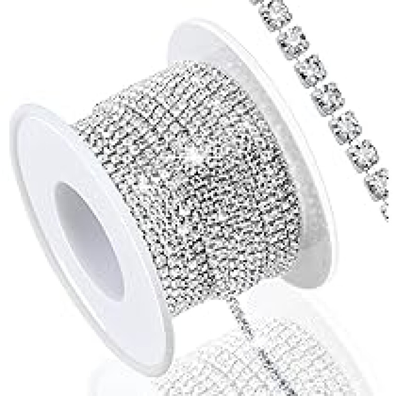 Hilo de Strass Cristales Plateado
