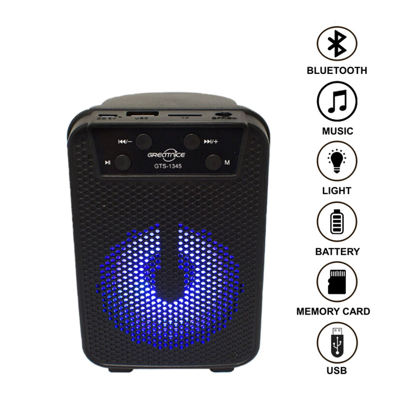 Parlante portátil bluetooth GTS1345 mini 3" luces RGB Parlante portátil bluetooth GTS1345 mini 3" luces RGB