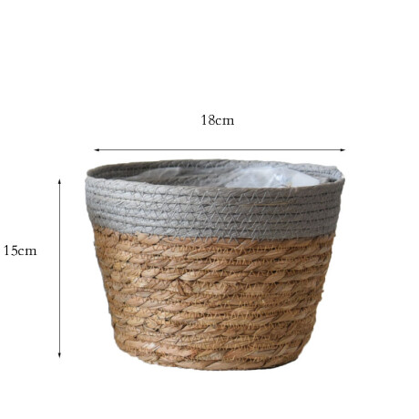 Set de 2 macetas Seagrass Marron