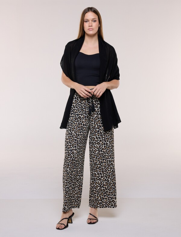 Pashmina Apliques Brillos NEGRO