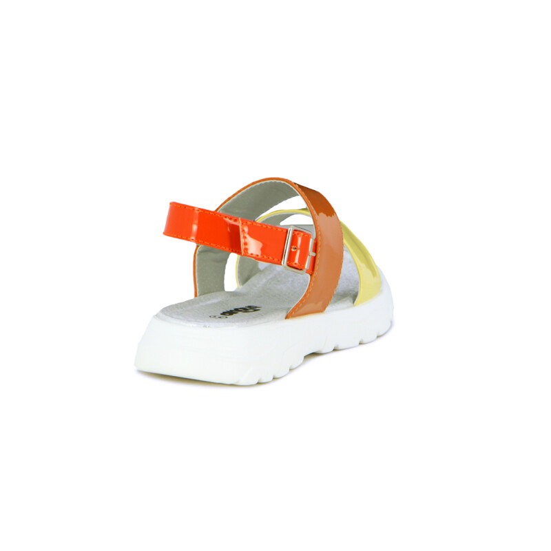 Angus Sandalia Niña Tira Ancha C/ Pulsera Y Hebilla Naranja
