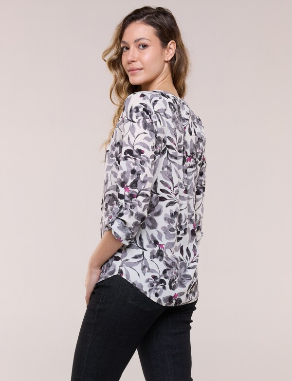 Blusa Gasa Print MULTI/GRIS