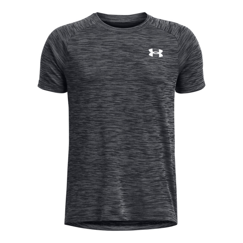 UA Tech Textured SS-ORG BLK-001
