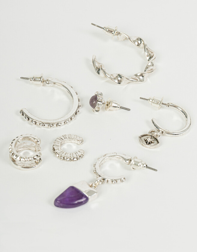 Aros Sets Bañada en Plata Aros Set Bañado En Plata - Plateado