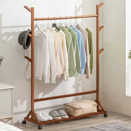 Perchero con Ruedas de Madera 100 cm X 155 cm 112-12 001