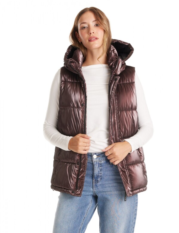 Chaleco Abrigo Puffer MARRON