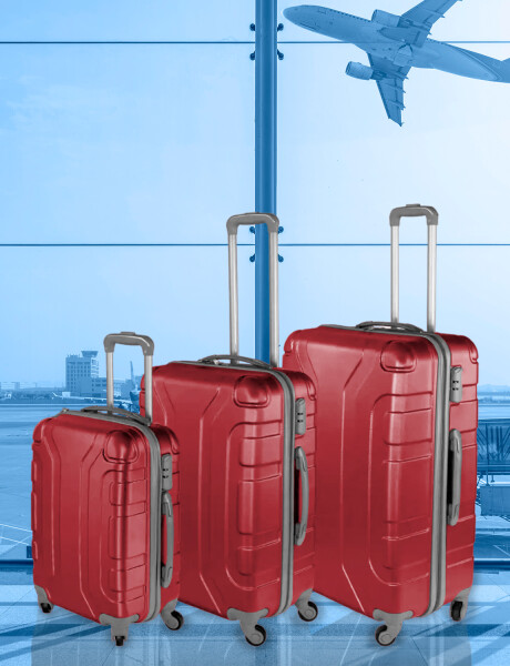Set de 3 valijas de viaje rígidas Arye con ruedas Bordeaux