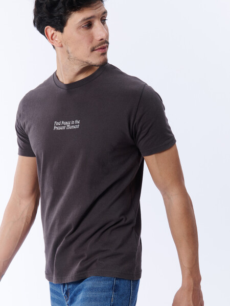 Remera manga corta estampada Gris Oscuro