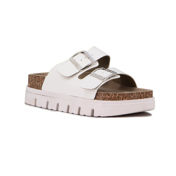 Sandalias Mujer Darkness Plataforma Y Hebillas Blanco