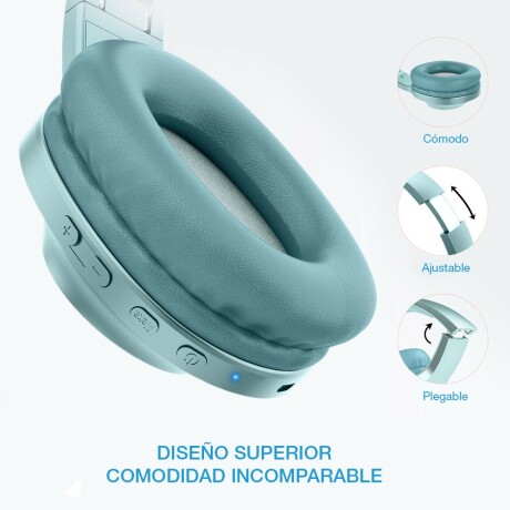Auriculares Vincha Inalámbricos Bluetooth 5.0 Letscom H10 Celeste