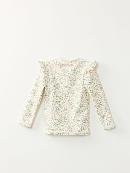 Remera Estampa Flores Crudo